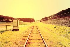 駅,村,晴れ,屋外,夏