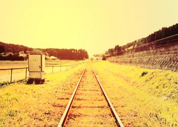 駅,村,晴れ,屋外,夏,ヴィンテージ
