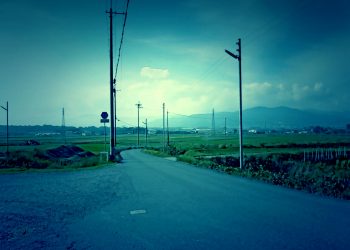 道路,村,屋外,秋,晴れ,ホラー