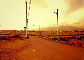 道路,村,屋外,秋,晴れ,ヴィンテージ