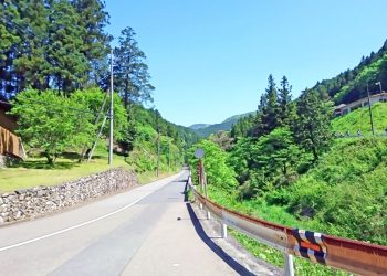 道路,村,屋外,夏,晴れ