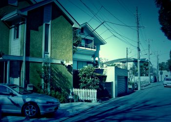 道路,町,屋外,冬,晴れ,ホラー