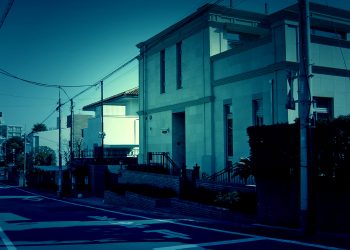 道路,町,屋外,冬,晴れ,ホラー