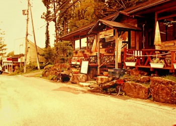 道路,村,夏,屋外,曇り,ヴィンテージ