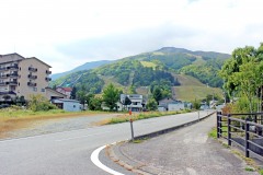 道路,村,秋,屋外,曇り