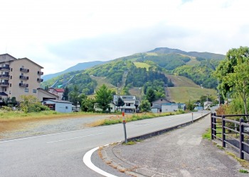 道路,村,秋,屋外,曇り