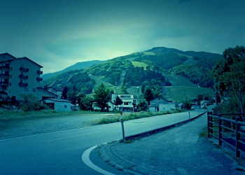 道路,村,秋,屋外,曇り,ホラー