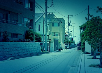 道路,町,屋外,夏,晴れ,ホラー