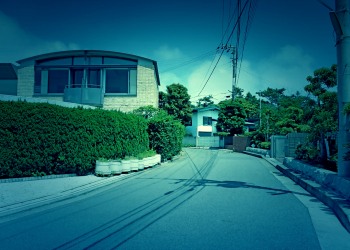 道路,町,屋外,夏,晴れ,ホラー