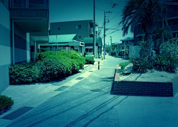 道路,町,屋外,夏,晴れ,ホラー