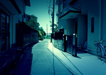 道路,町,屋外,夏,晴れ,ホラー