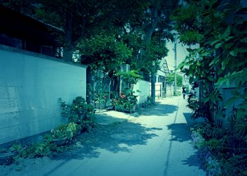 道路,町,屋外,夏,晴れ,ホラー