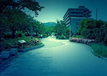 道路,町,屋外,夏,晴れ,ホラー