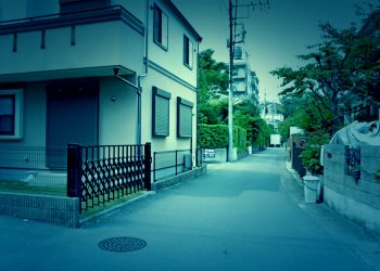 道路,町,屋外,夏,曇り,ホラー