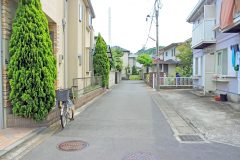 道路,町,屋外,夏,曇り