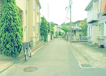 道路,町,屋外,夏,曇り,昭和レトロ