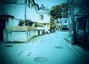道路,町,屋外,春,曇り,ホラー
