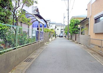 道路,町,屋外,春,曇り