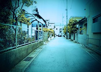 道路,町,屋外,春,曇り,ホラー