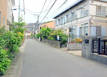 道路,町,屋外,春,曇り