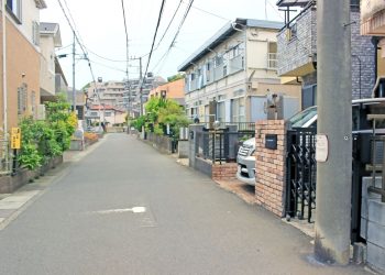 道路,町,屋外,春,曇り
