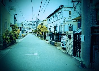 道路,町,屋外,春,曇り,ホラー