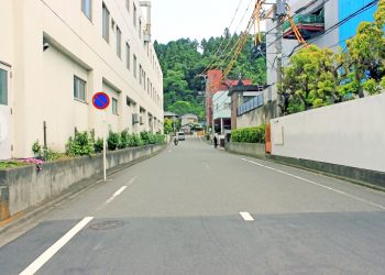 道路,町,屋外,春,曇り