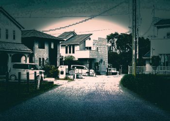 道路,町,屋外,春,晴れ,ホラー