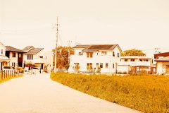 道路,町,屋外,春,晴れ