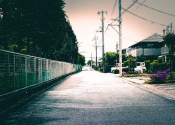 道路,町,屋外,春,晴れ,ホラー
