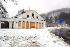 村,ロータリー,雪,曇り,屋外,冬