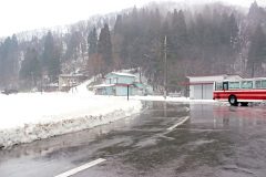 村,ロータリー,雪,曇り,屋外,冬