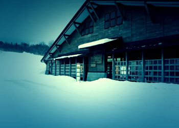 村,ロータリー,冬,屋外,雪,ホラー