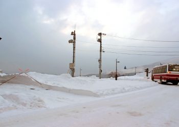 村,ロータリー,冬,屋外,雪