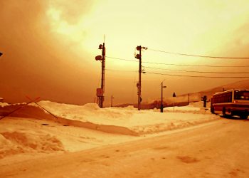 村,ロータリー,冬,屋外,雪,ヴィンテージ