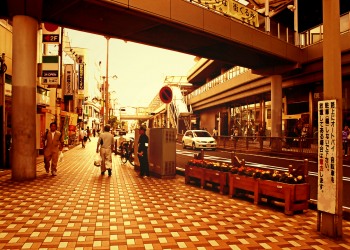 駅,町,屋外,夏,曇り,ヴィンテージ
