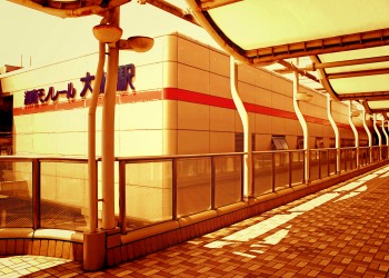 駅,町,屋外,夏,曇り,ヴィンテージ