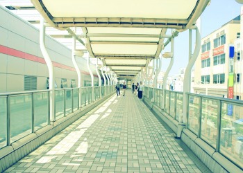 駅,町,屋外,夏,晴れ,昭和レトロ