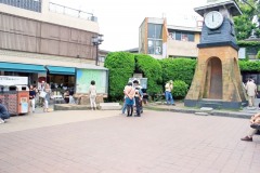 駅,町,夏,屋外,曇り