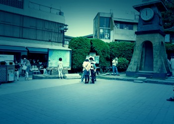 駅,町,夏,屋外,曇り,ホラー