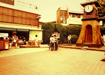 駅,町,夏,屋外,曇り,ヴィンテージ