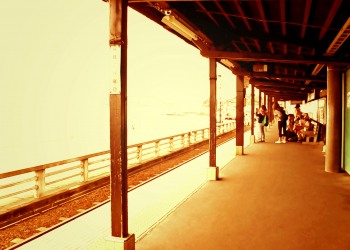 駅,町,夏,屋内,曇り,ヴィンテージ