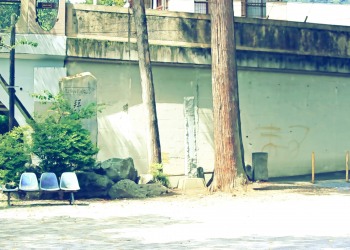 駅前,ロータリー,村,屋外,夏,昭和レトロ