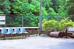 駅前,ロータリー,村,屋外,夏