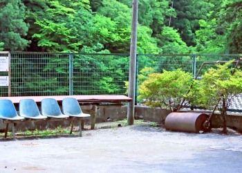 駅前,ロータリー,村,屋外,夏