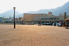 駅前,町,曇り,屋外