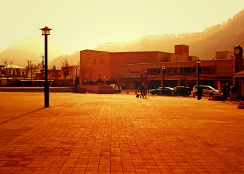 駅前,町,曇り,屋外,秋,ヴィンテージ