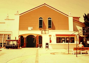 駅,町,屋外,夏,晴れ,ヴィンテージ