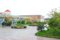 駅前,町,屋外,秋,曇り