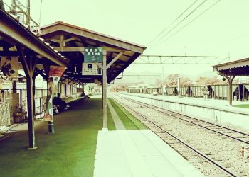 駅,村,晴れ,夏,屋外,昭和レトロ